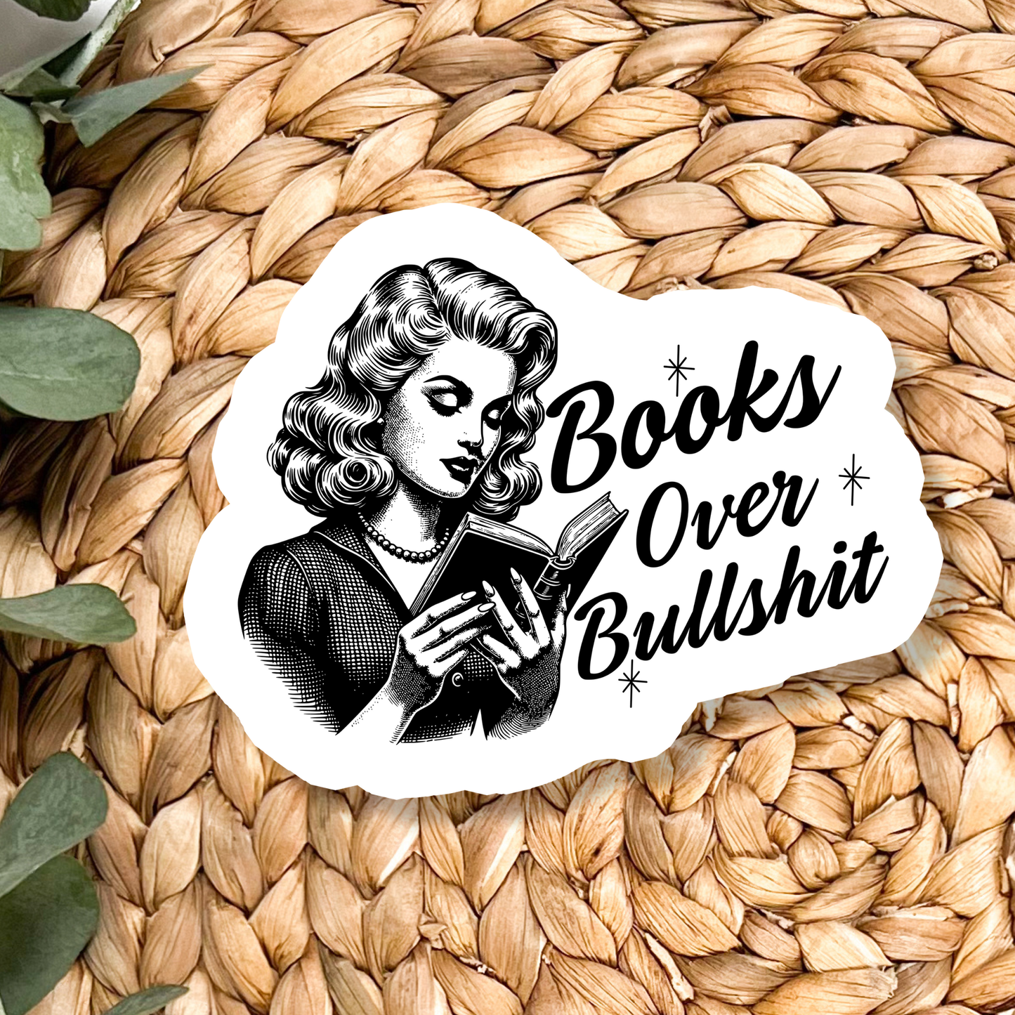 Books over Bullshit Waterproof Sticker