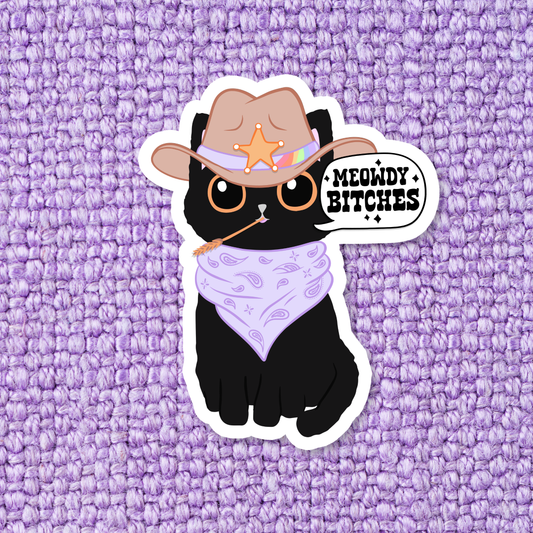 Meowdy Blackcat  Waterproof Sticker