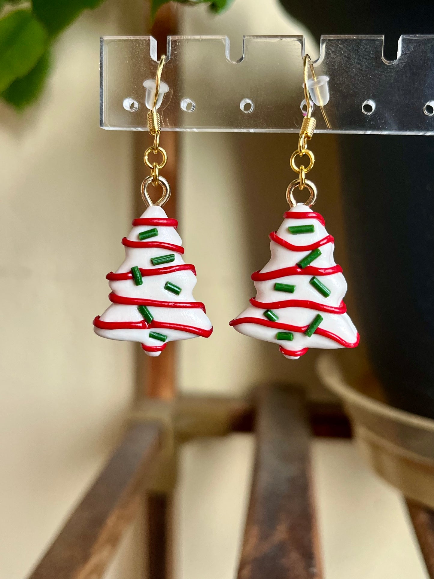 Lil Deb Christmas Tree Cake Earrings