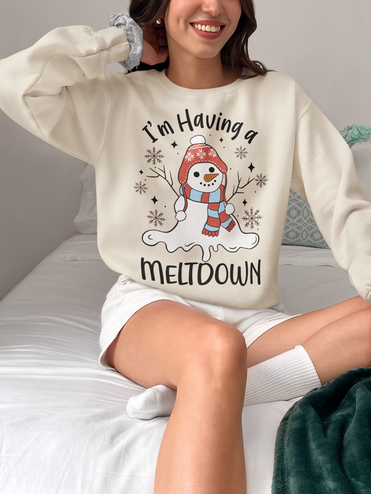 Im Having a Meltdown Snowman Crewneck Sweatshirt