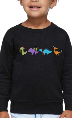 Christmas Dinosaurs Toddler Crewneck Sweatshirt